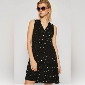 Gap Summer Festival Classic Sleeveless Split-Neck Polka Dots Mini Dress XL